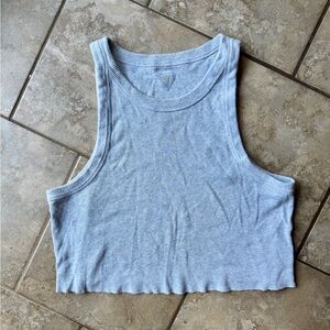 Aerie Light Gray Ribbed Tank Top